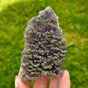 Beautiful Amethyst Crystal covered with Pyrite from Chala mine, Haskovo,  Bulgaria Purple,Deep Purple ,Phantom,Bulgarian Amethyst, N1031