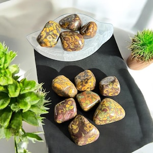 Ajooba Jasper Tumbled Stone size XL ,Polished jasper stone , Mineral, tumbled jasper , natural jasper, healing stone