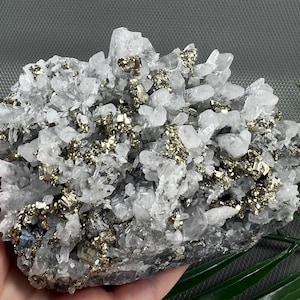 Fantastic Quartz with Pyrite and Galena from Borieva mine, Madan, Bulgaria, Natural Crystal, cluster,  gift, NA1777