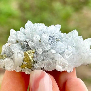 Amazing Chalcopyrite on Quartz and Galena from Krushev dol mine, Madan, Bulgaria , Rock , Mineral , gift,  stone N1451