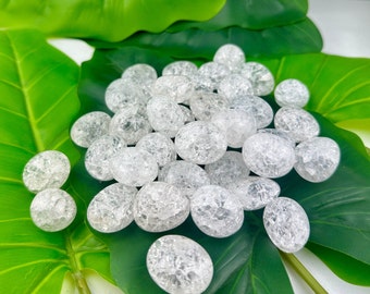 Cracked Clear Quartz, Tumbled stone , Crackle Quartz N0167