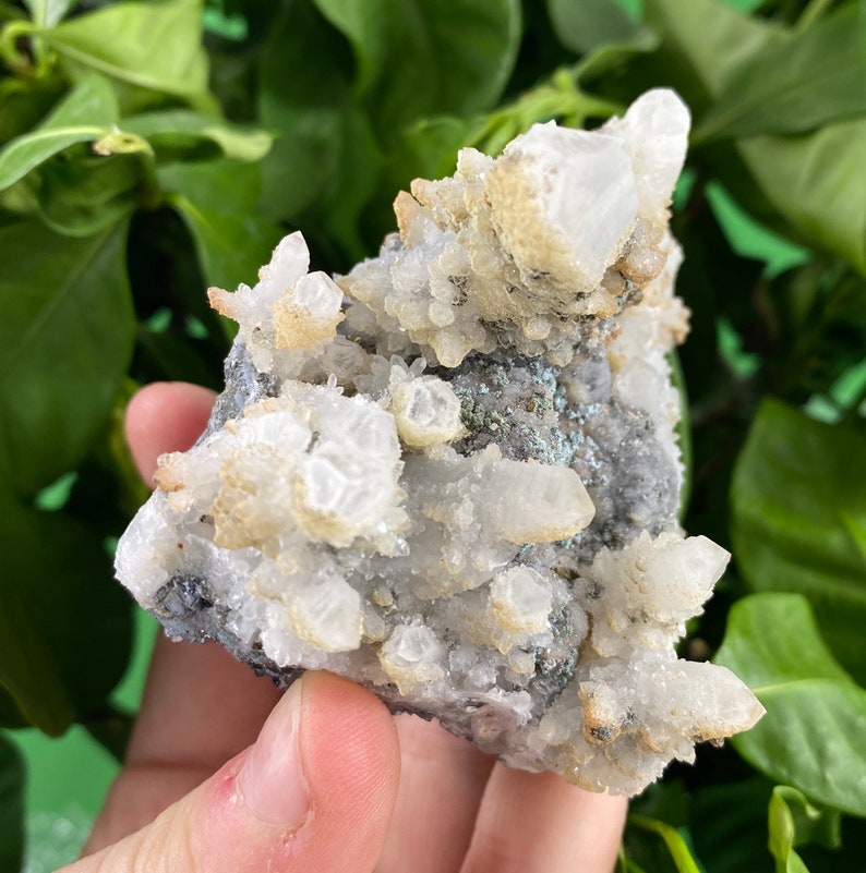 gift Natural Mineral gem collection Crystal Gorgeous Quartz with Calcite and Dolomite from Madan Bulgaria stone N3442