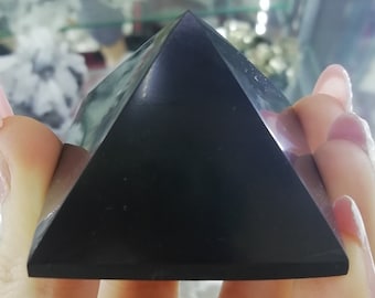 Shungite ,Pyramid of rare amazing stone Shungite, geopathic stress protection for your home , Black Shungite, Energy Crystals