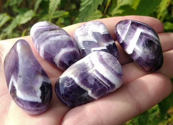 Large Oval Chevron Amethyst Tumbles Large Oval Chevron Amethyst Tumbles