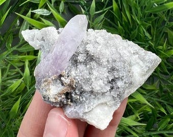 Lovely Quartz var Amethyst on Matrix from Chala mine, Haskovo, Bulgaria , Purple Mineral, Purple Crystal, Rare Amethist, Stone, Gem, NA3621