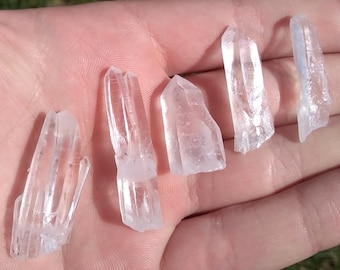 5 piece - 4.99 Transparent Quartz Spikes from Bulgaria , Clear Quartz , Crystal , Rock , Mineral , Gem , Gift , Stone , Collection , N2499
