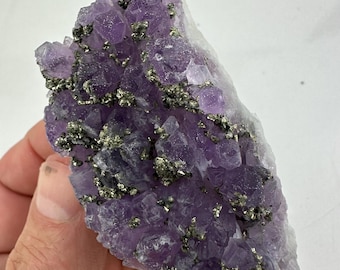 希少！ブルガリア、ハスコヴォ、チャラ鉱山産の光沢のある黄鉄鉱で覆