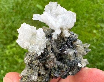 石英と方解石の花 石英と方解石の花 石英と方解石の花