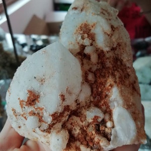 Gorgeous Quartz with  Rhodochrosite  from Bulgaria , White Mineral , Gold-White , White Crystal , Pyramid Quartz