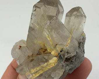 Quartz with Rutile Inclusions , Golden Rutile from Novo Horizonte, Bahia State, Brazil, stone, Collection N1343