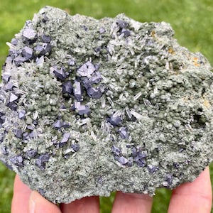 Amazing Galena with Quartz and Green Chlorite from Borieva mine, Madan, Bulgaria , Natural Crystal , cluster , N8143