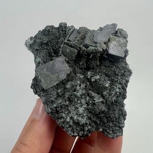 ブルガリア、マダン、ボリエヴァ鉱山産の緑色緑泥石を含む方鉛鉱、クリスタル、鉱物、石、宝石、ギフト、天然、NA2695