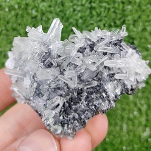 100% Transparent Quartz with Sphalerite from Krushev dol mine, Madan, Bulgaria, Glass Quartz , Crystal, Mineral, stone, collection , NA65