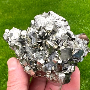 Pyrite Crystal with Quartz from Krushev dol mine, Madan, Bulgaria, Gold Pyrite, Gold Mineral, Natural Crystal , collection ,stone N9347