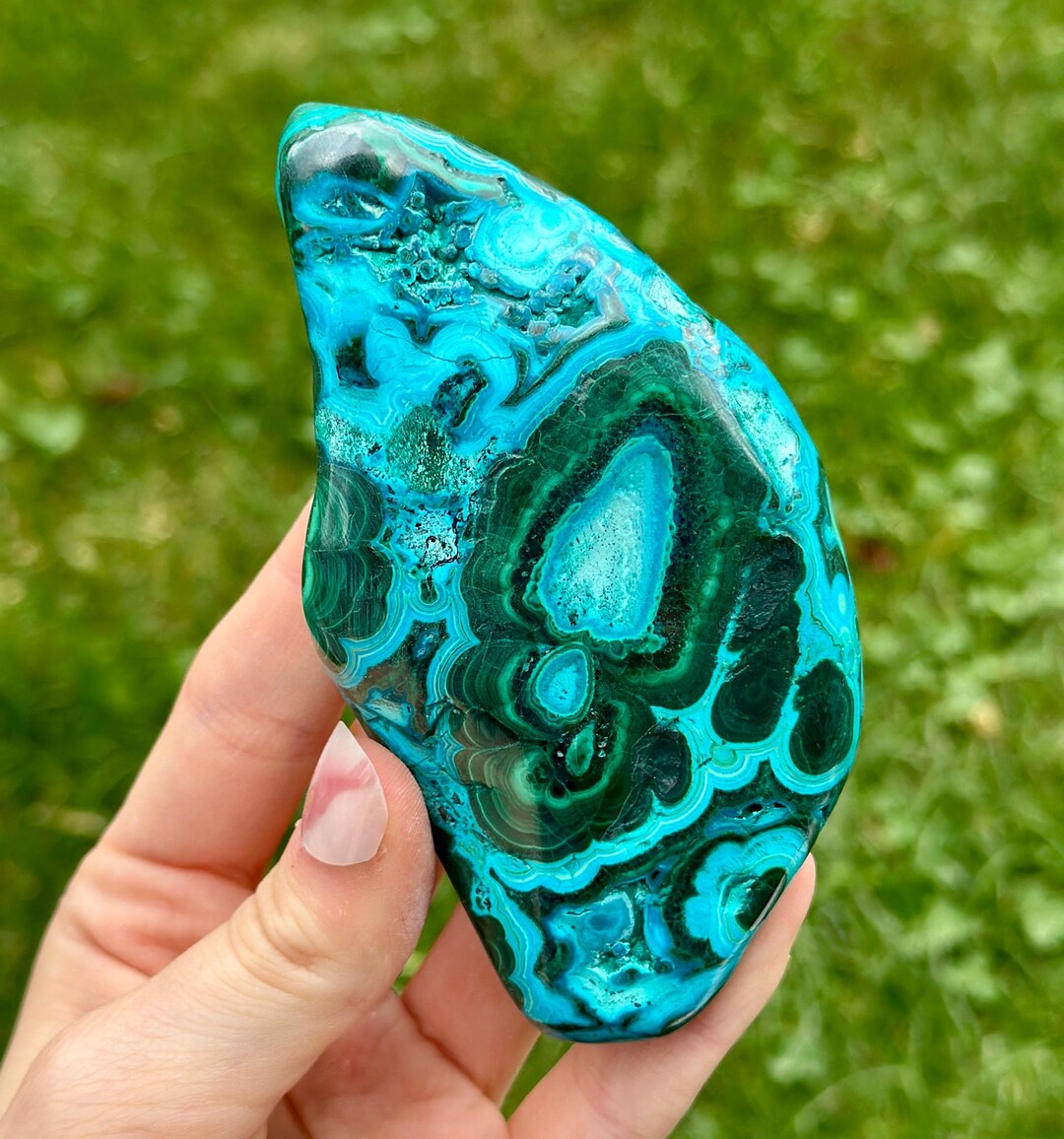 Amazing Malachite With Chrysocolla , Malachite Polished Stone