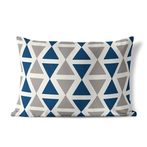Gray Blue Throw Pillow Cover • Lumbar Pillow Case 14x20 • Decorative Pillows for Couch