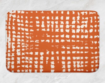 Burnt Orange Bath Mat • Bathroom Rug • Memory Foam Bath Mat • Bathroom Decor