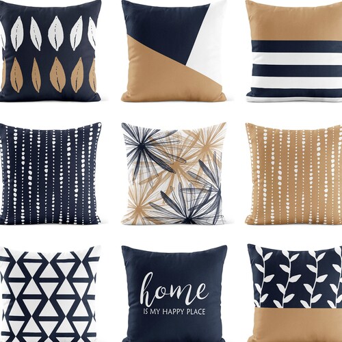 Light Blue Yellow Throw Pillow Cover Pillow Case Decorative Etsy