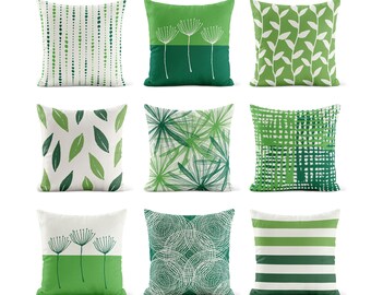Green Throw Pillow Cover • Leaf Pillow Case • Decorative Pillows for Couch