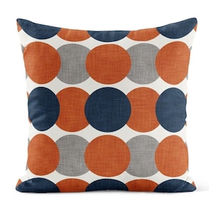 Burnt Orange Gray Navy Throw Pillow Cover Mid Century Modern Decorative Pillows for Couch Etsy Canada