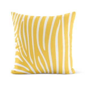 Yellow Zebra Throw Pillow Cover • Pillow Case • Decorative Pillows for Couch