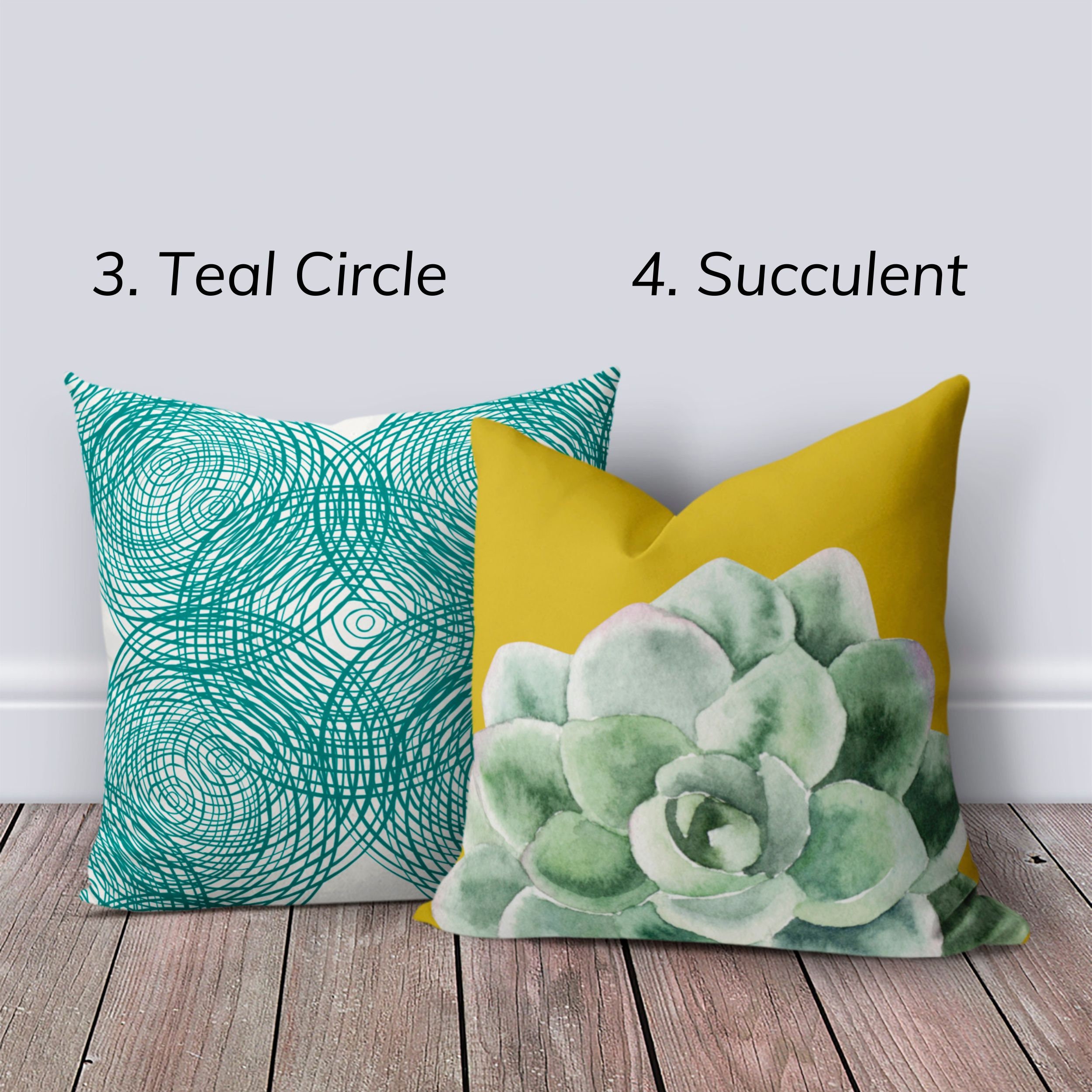 Mustard Teal Throw Pillow Cover Yellow Square Pillow Cover Decorative Pillows for Couch Mix and Match Pillows Etsy UK