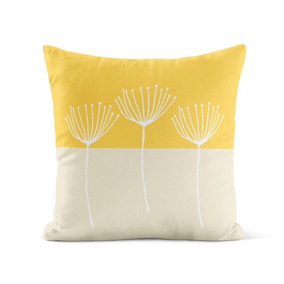 Yellow and cream throw pillows sale