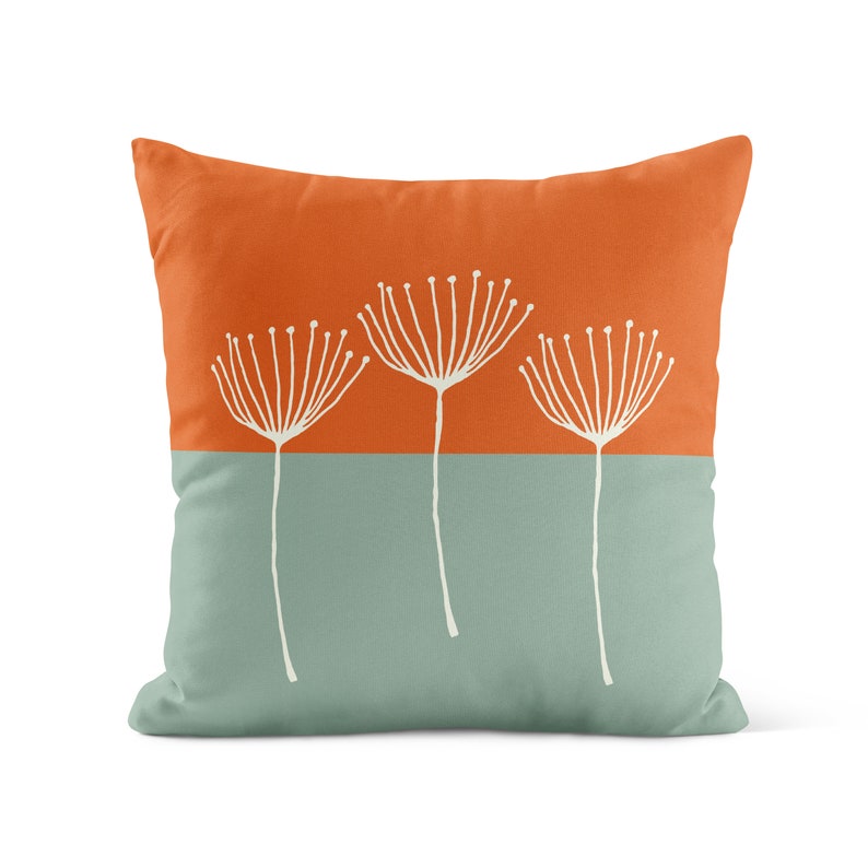 Burnt Orange Green Throw Pillow Cover Decorative Pillows for Etsy