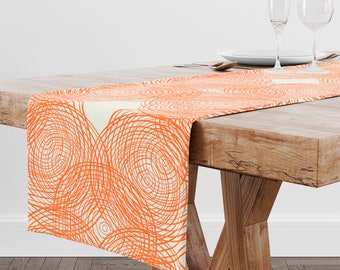 Orange Table Runner • Mid Century Modern  Table Decor Table Top • Kitchen Dining Room Decor