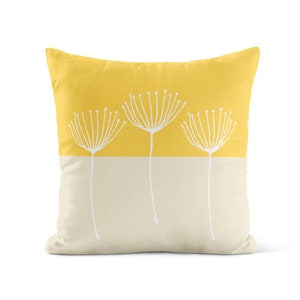 Yellow Cream Floral Throw Pillow Cover Yellow Pillow Case - Etsy