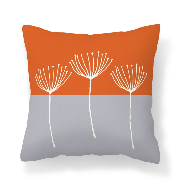 Burnt Orange Gray Throw Pillow Cover Modern Mix and Match Etsy