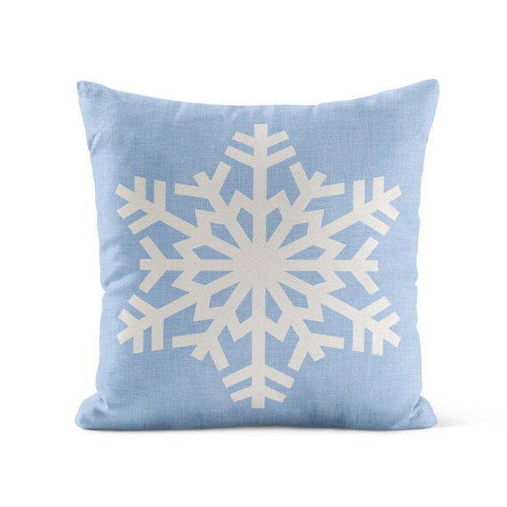 Light blue christmas pillows best sale