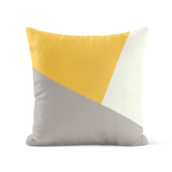 Yellow Grey Pillow Etsy
