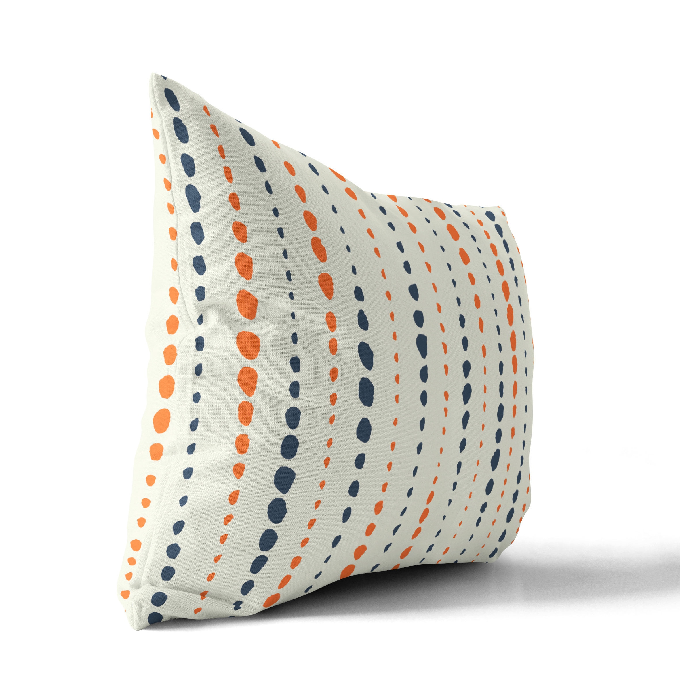 Navy Orange Lumbar Throw Pillow Cover Pillow Cases 14x20 Etsy