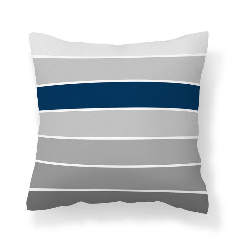 Blue Gray Throw Pillow Cover Modern Mix and Match Pillow Etsy