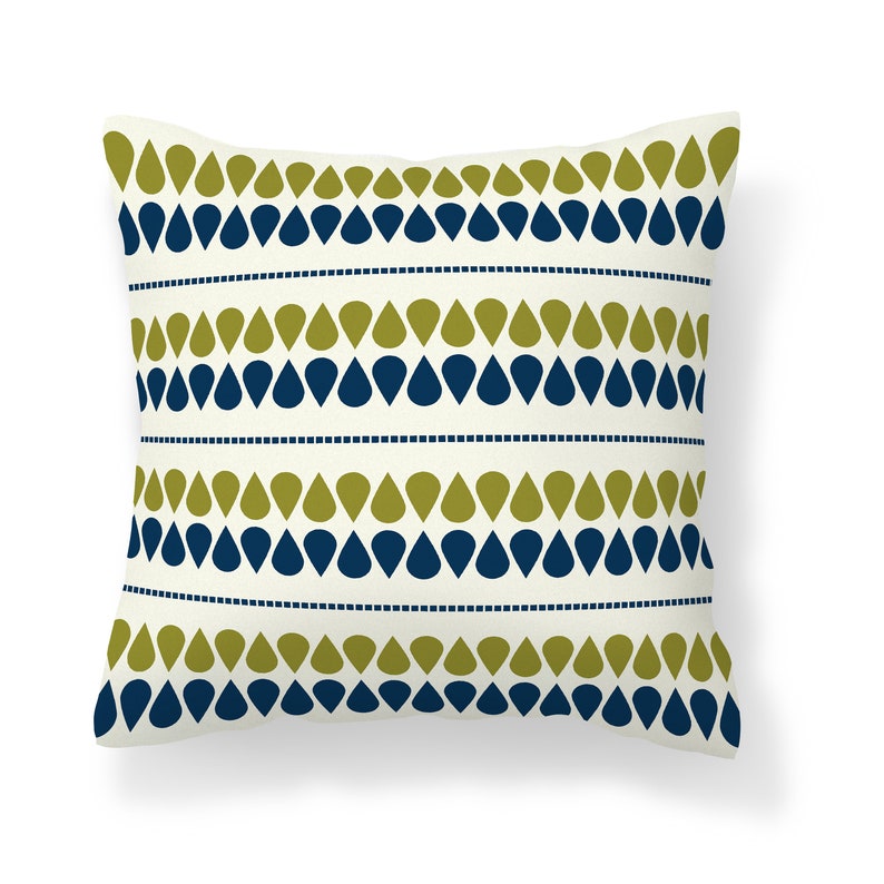 Lime Green Blue Outdoor Pillow Patio Cushions Patio Decor Etsy