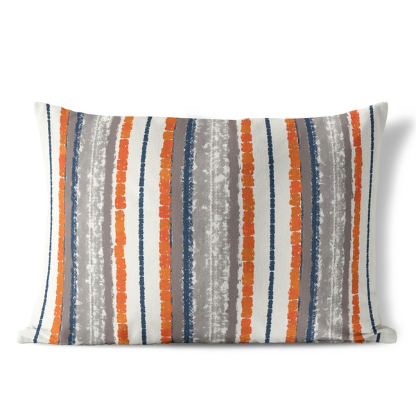 Orange Stripe Pillow Etsy