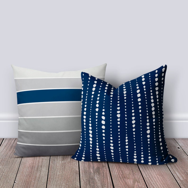 Blue Light Gray Outdoor Pillow Patio Cushions Patio Decor Etsy