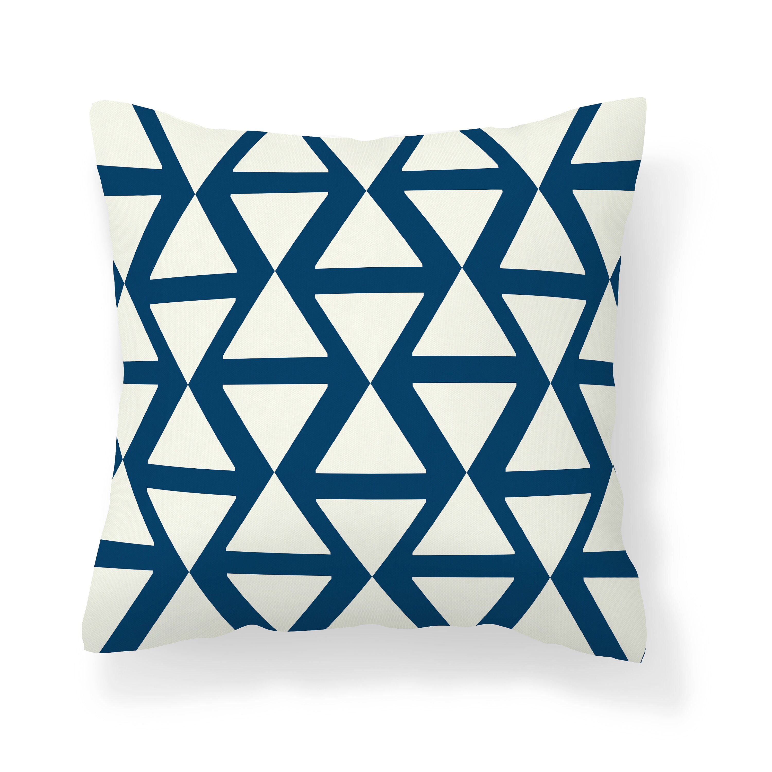 blue geometric throw pillows