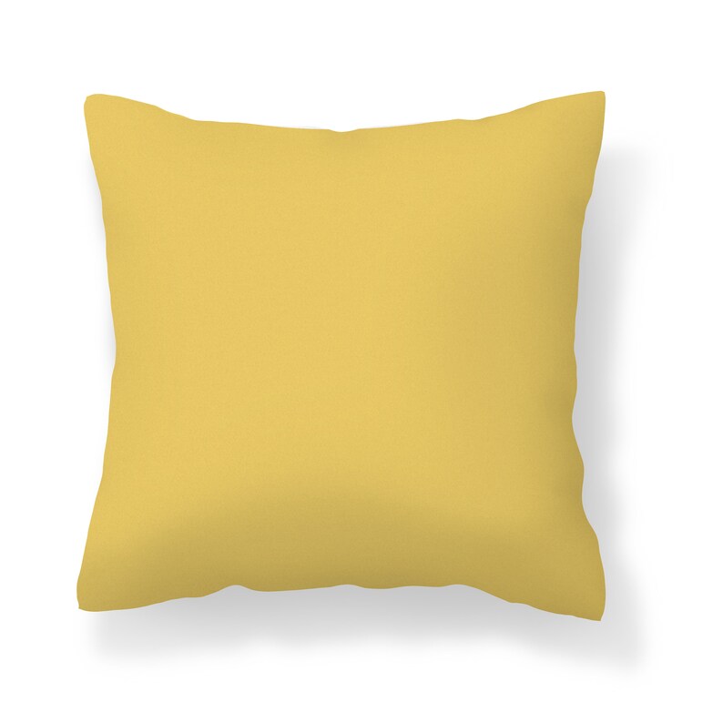 Solid Aspen Gold Yellow Throw Pillow Cover Unique Modern Etsy