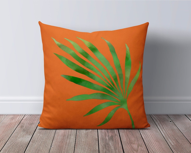 Burnt Orange Teal Outdoor Pillow Patio Cushions Patio Etsy