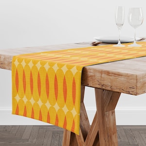 Yellow Orange Table Runner  • Mid Century Modern Table Decor Table Top • Kitchen Dining Room Decor