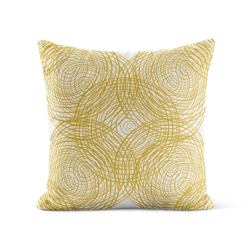 Mustard Teal Outdoor Pillow Patio Cushions Yellow Patio Etsy