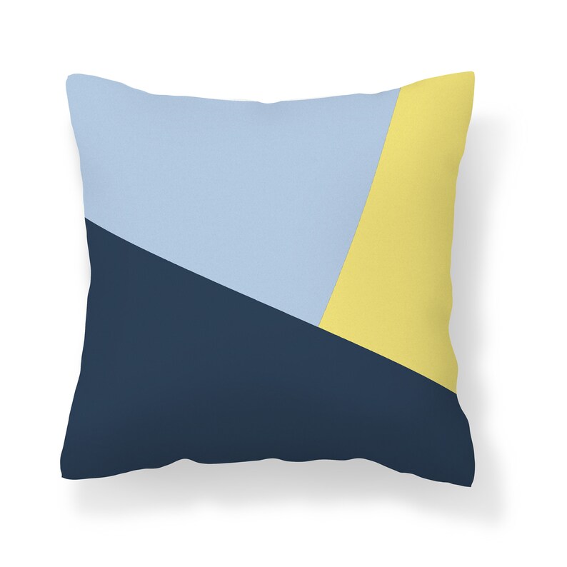 Blue Yellow Throw Pillow Cover Modern Mix and Match Pillow Etsy