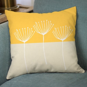 Yellow Cream Floral Throw Pillow Cover Yellow Pillow Case Decorative
