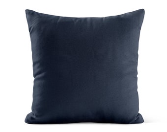 Solid Dark Navy Throw Pillow Cover • Deep Blue Pillow Case Cushion Cover • Accent Pillows for Couch