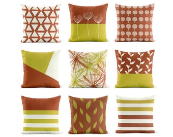 Terracotta Mustard OUTDOOR Pillow • Patio Cushions • Yellow Patio Decor  Porch Decor