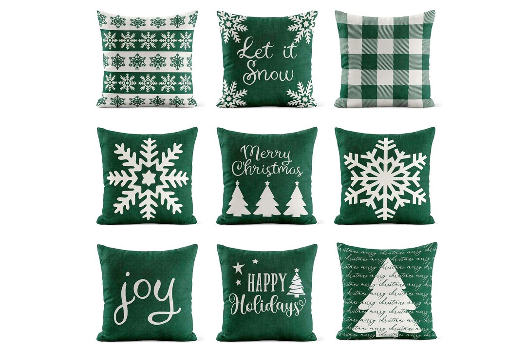 Green OUTDOOR Christmas Pillow Merry Christmas Patio Etsy