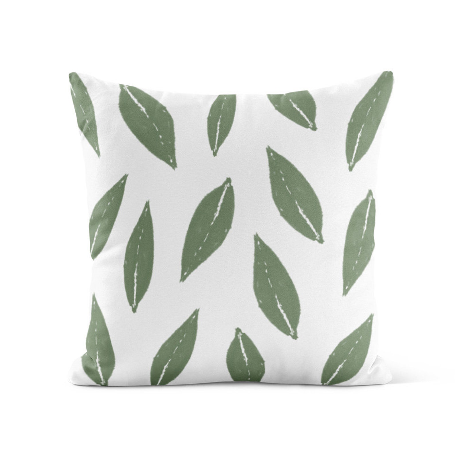 Yellow Green Throw Pillow Cover Leaf Pillow Cover Etsy