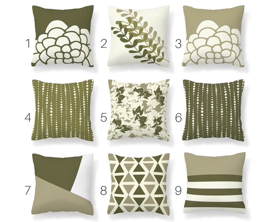 olive green lumbar pillow